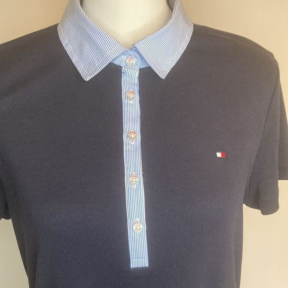 Tommy Hilfiger Dress Polo Style Navy Blue & White Preppy Casual Dress - Picture 5 of 13